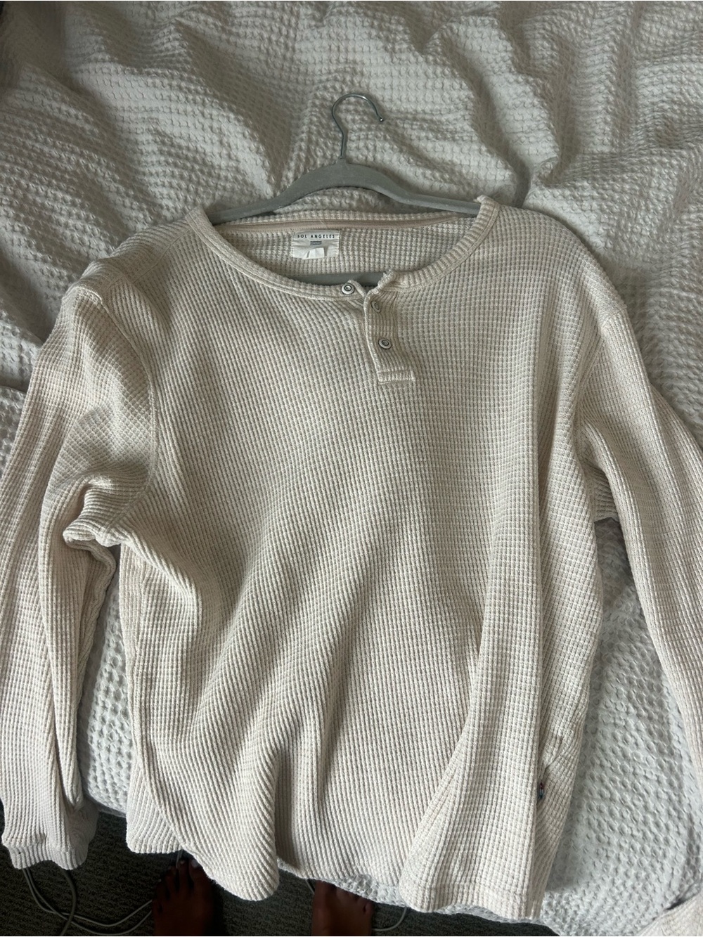 Sol Angeles Elm Henley Cream Size XL